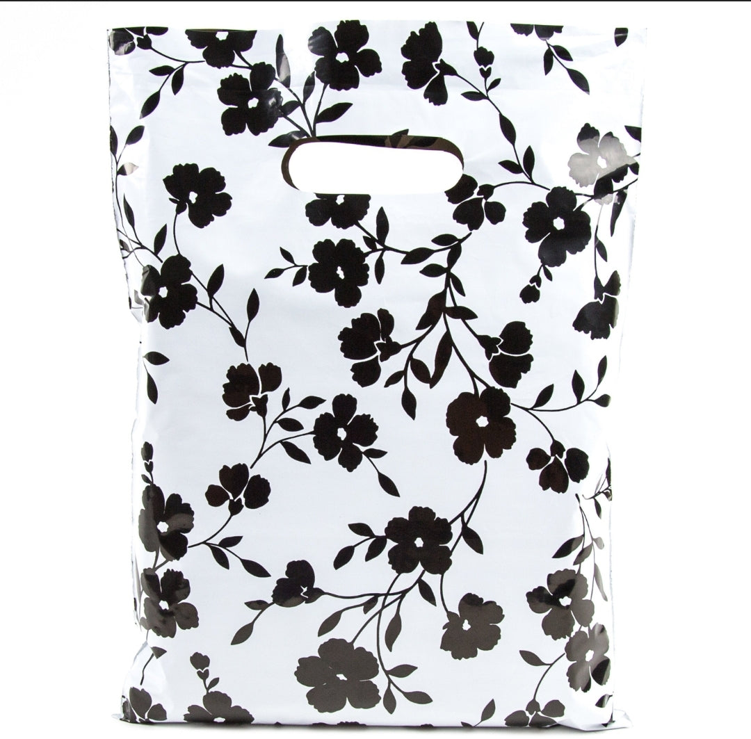 Bolsas de entrega directa Premium 9x12 Flores black