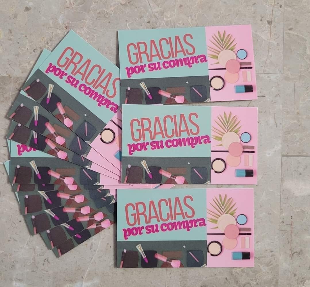 Tarjetas Agradecimiento Makeup