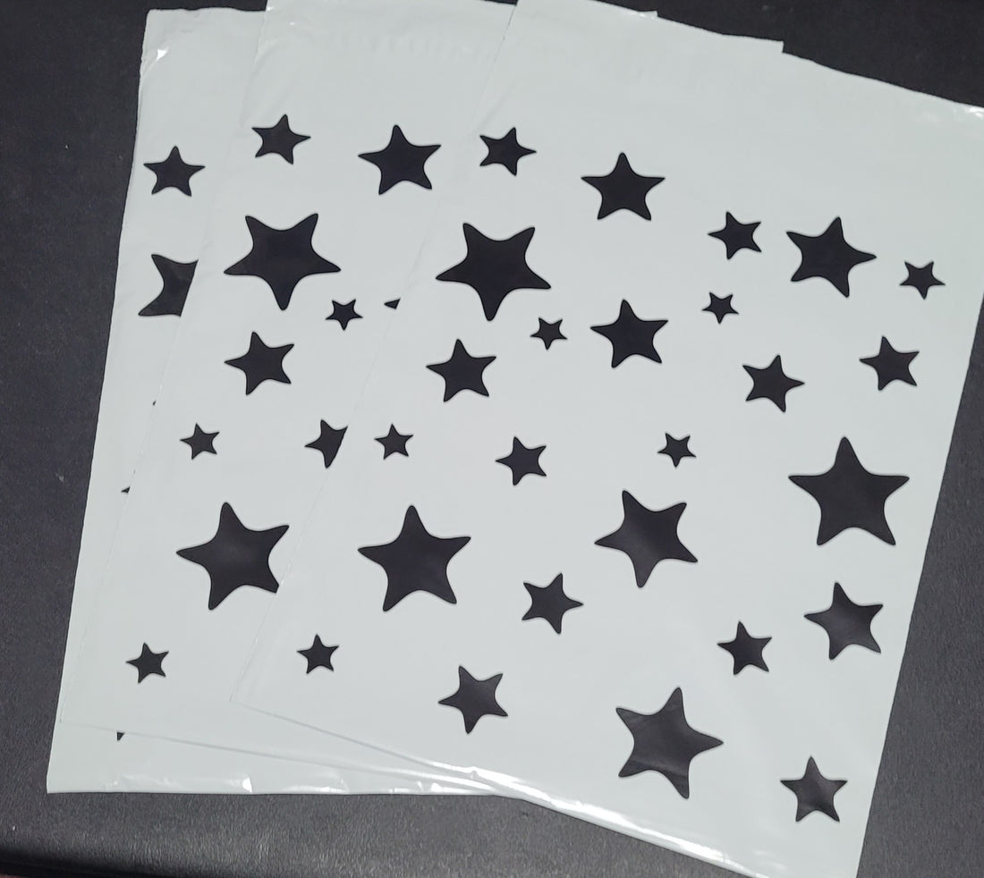 10x13 Bolsa de Envio Stars White