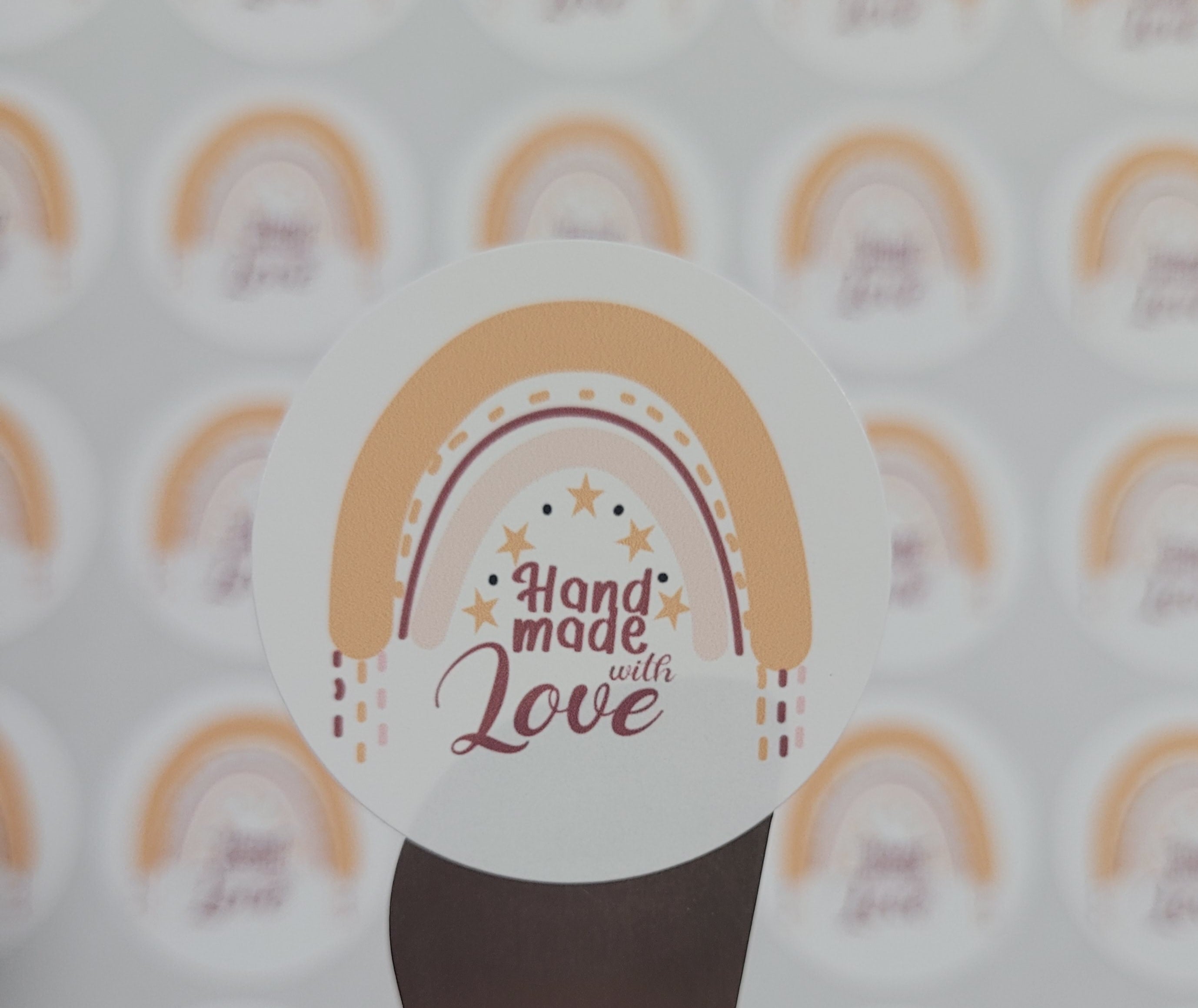 120 Sticker Prediseñado ALC Handmde Rainbow 1.5"