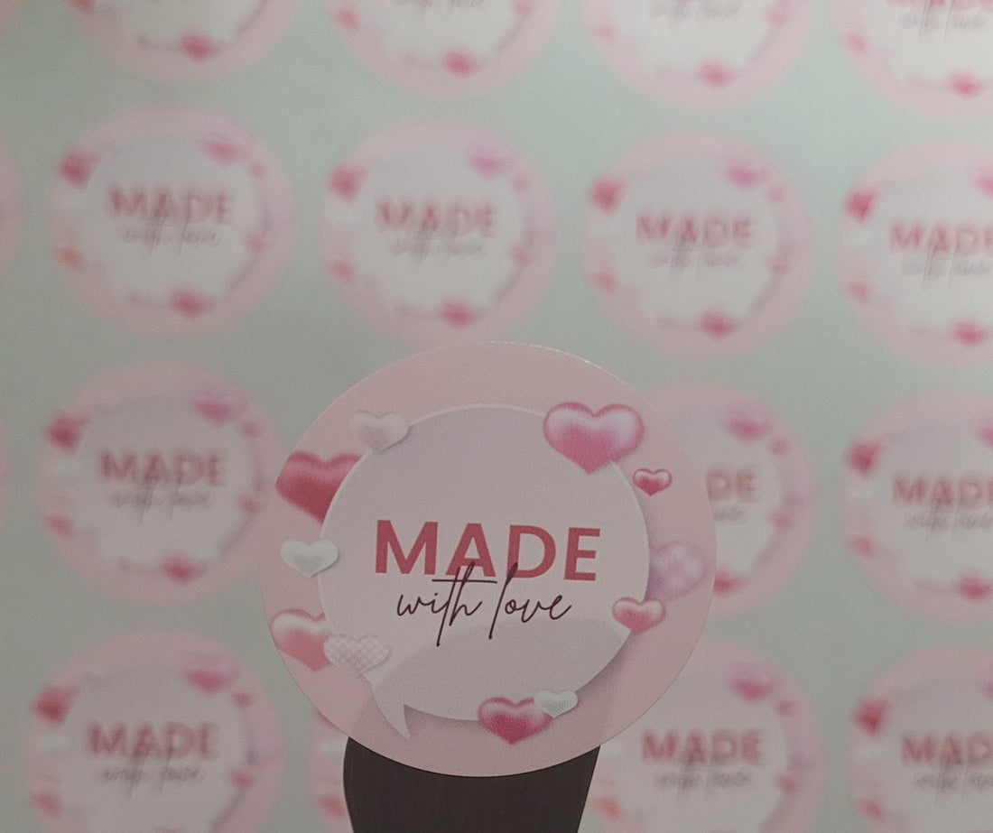 120 Sticker Prediseñado ALC Made with Love1.5"