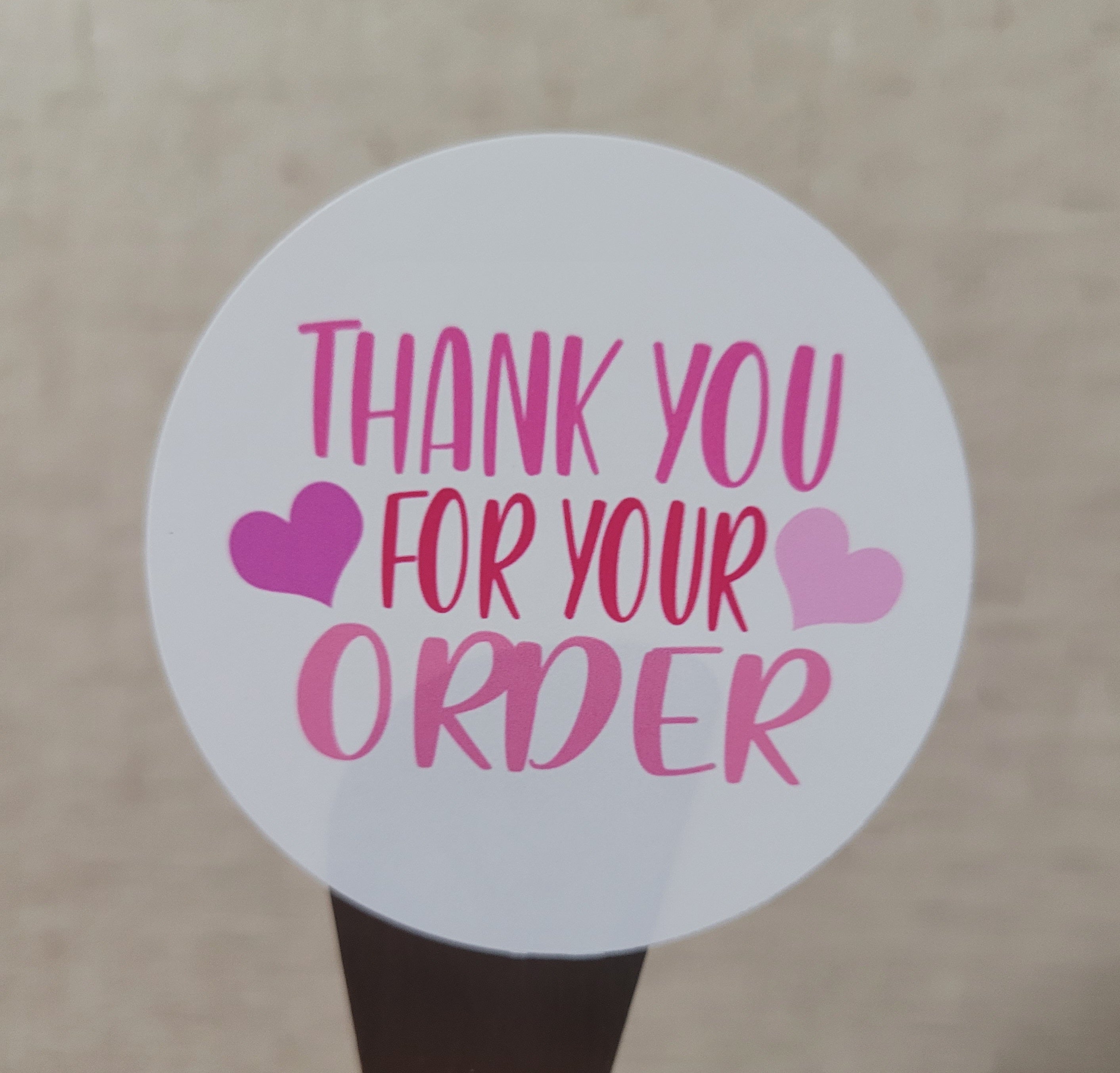 Thank You Pink Stickers 2"