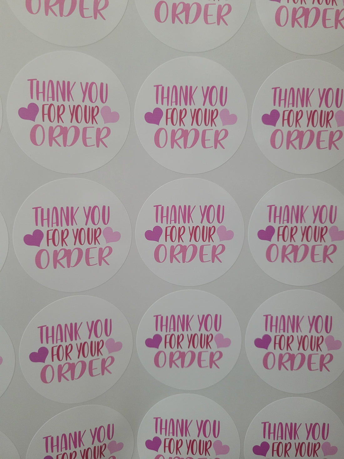 Thank You Pink Stickers 2"