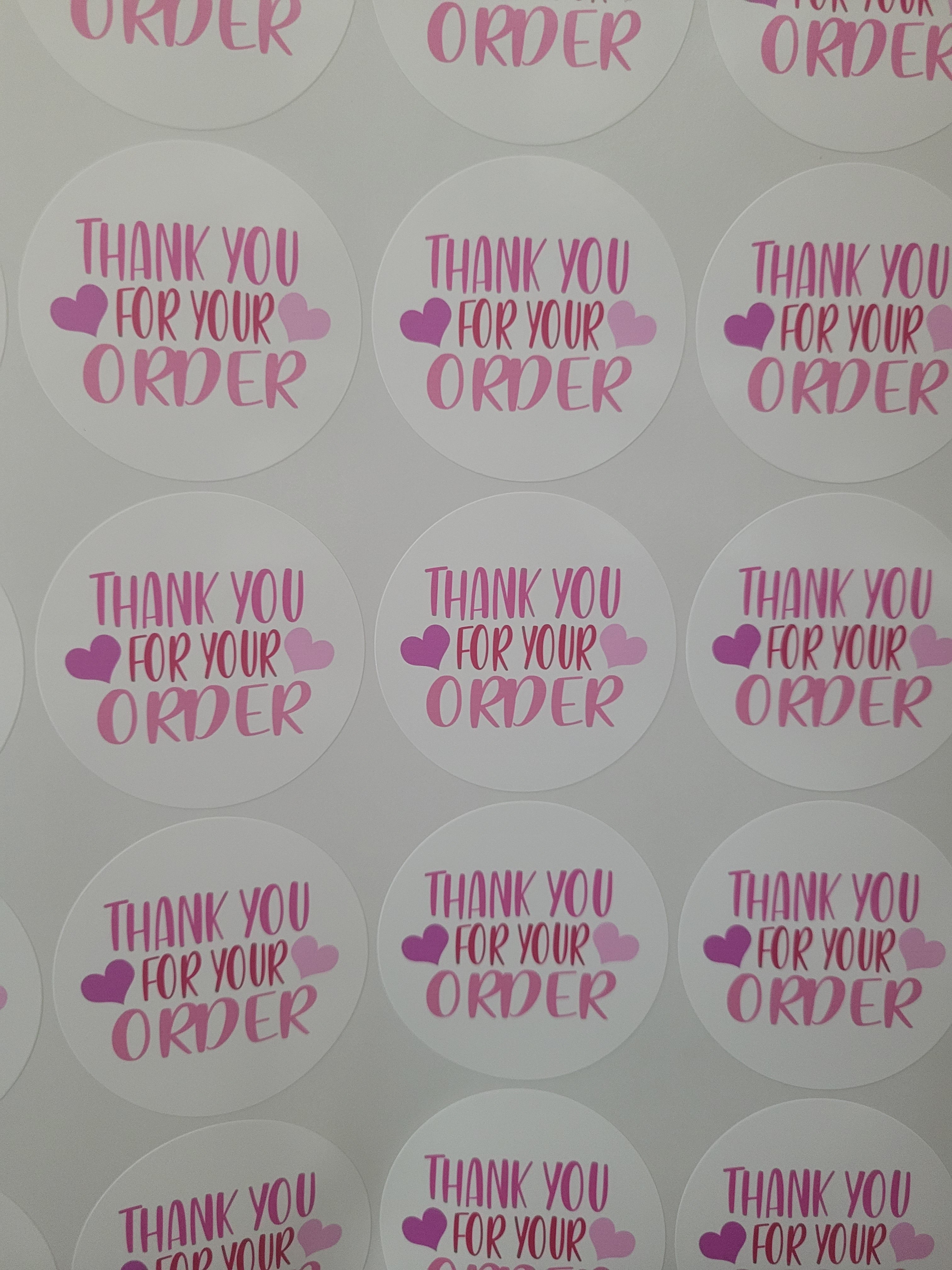 Thank You Pink Stickers 2"