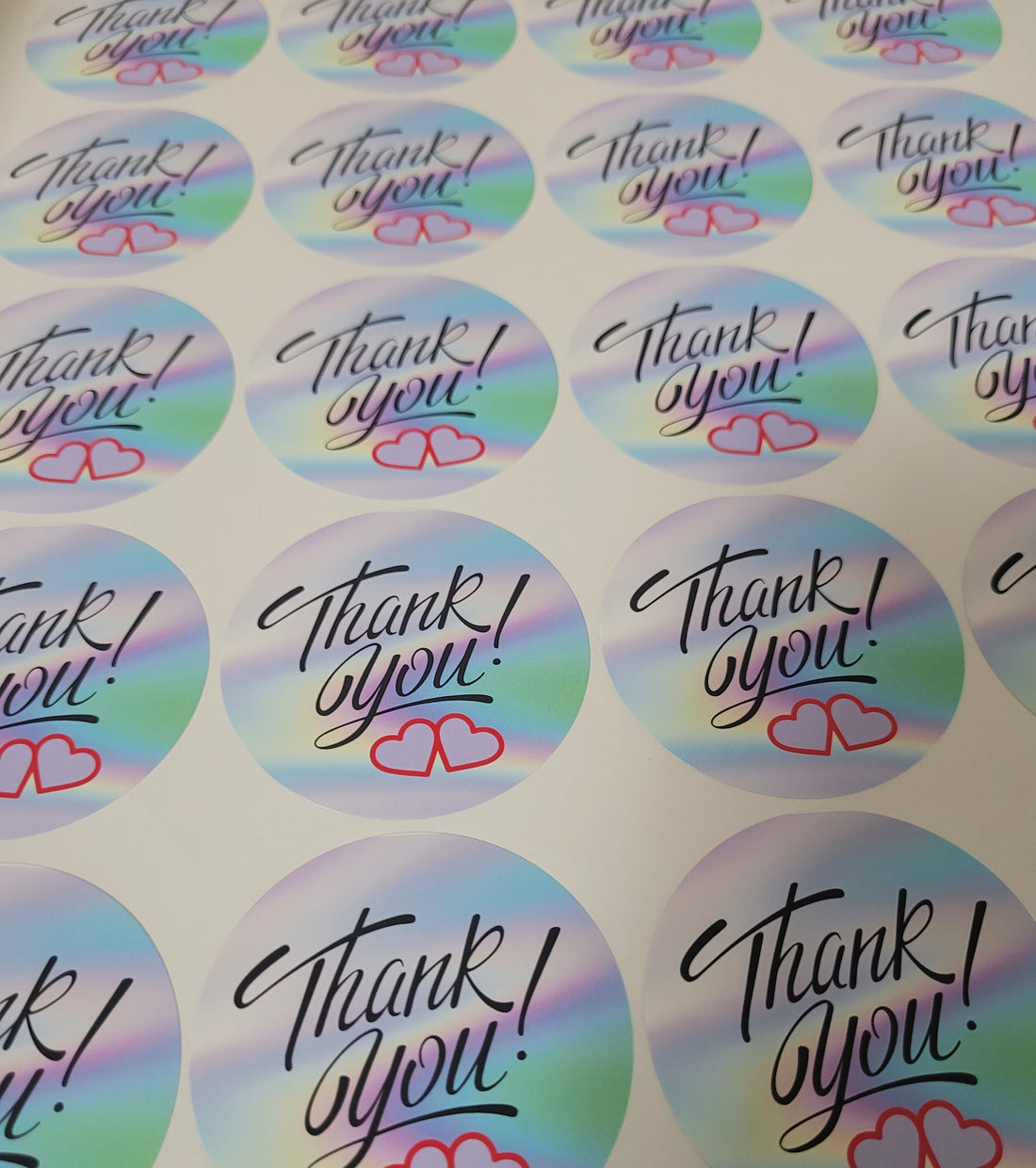 100 Stickers 2" Thank You! Holo