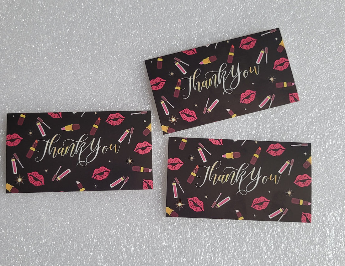 Tarjetas Agradecimiento Makeup Black