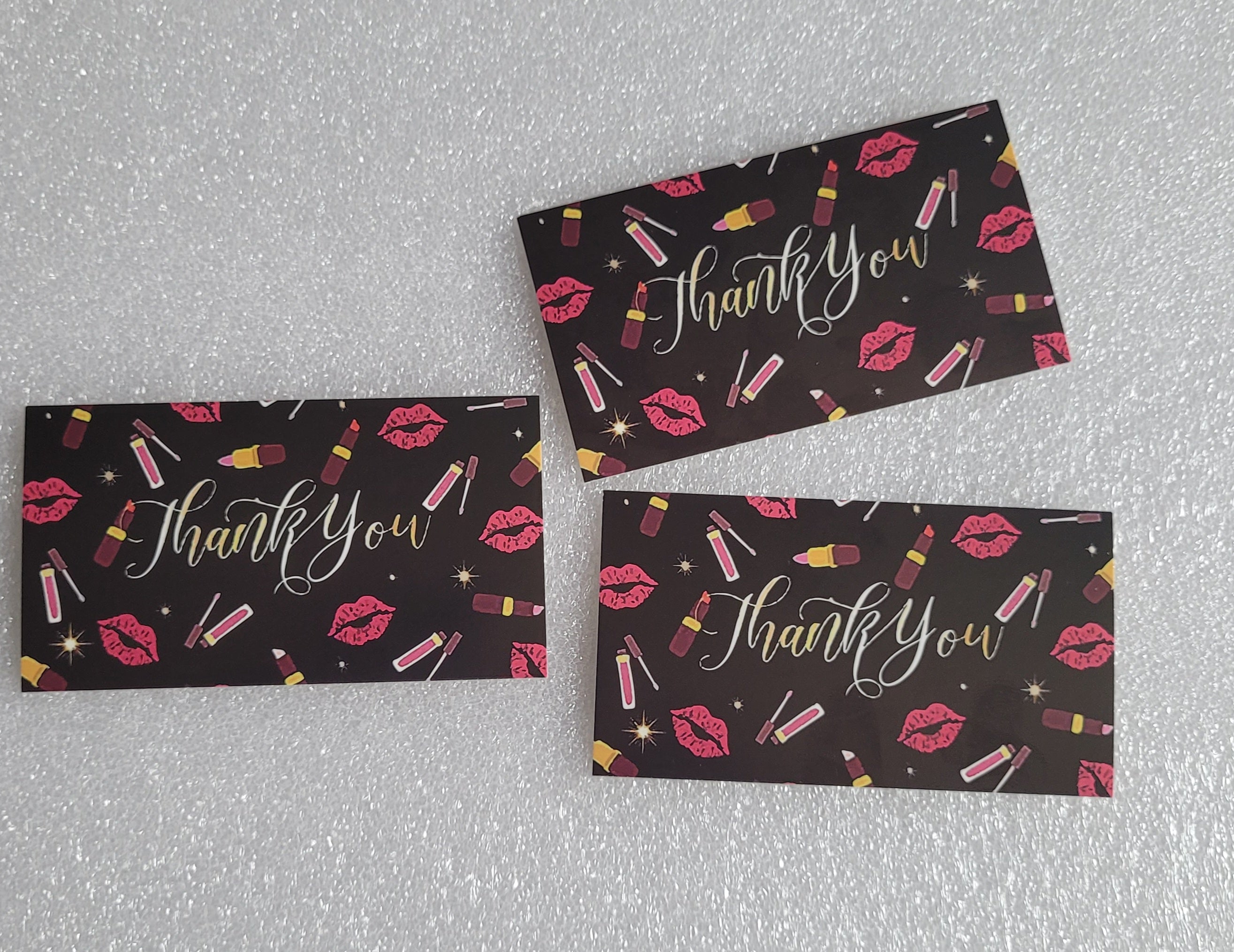 Tarjetas Agradecimiento Makeup Black