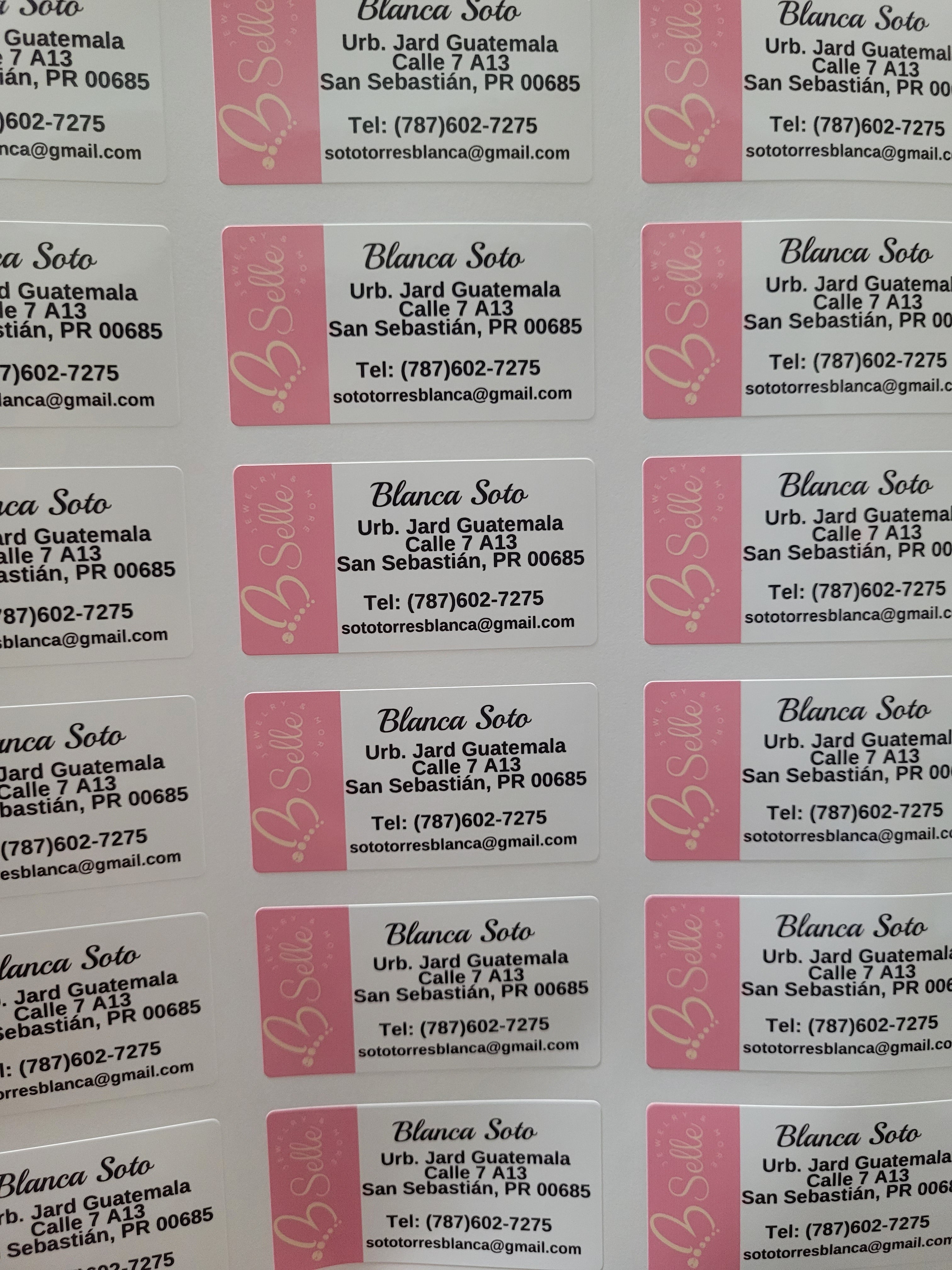 Stickers Personalizados Rectangular 2.37x1.25 Pulgadas