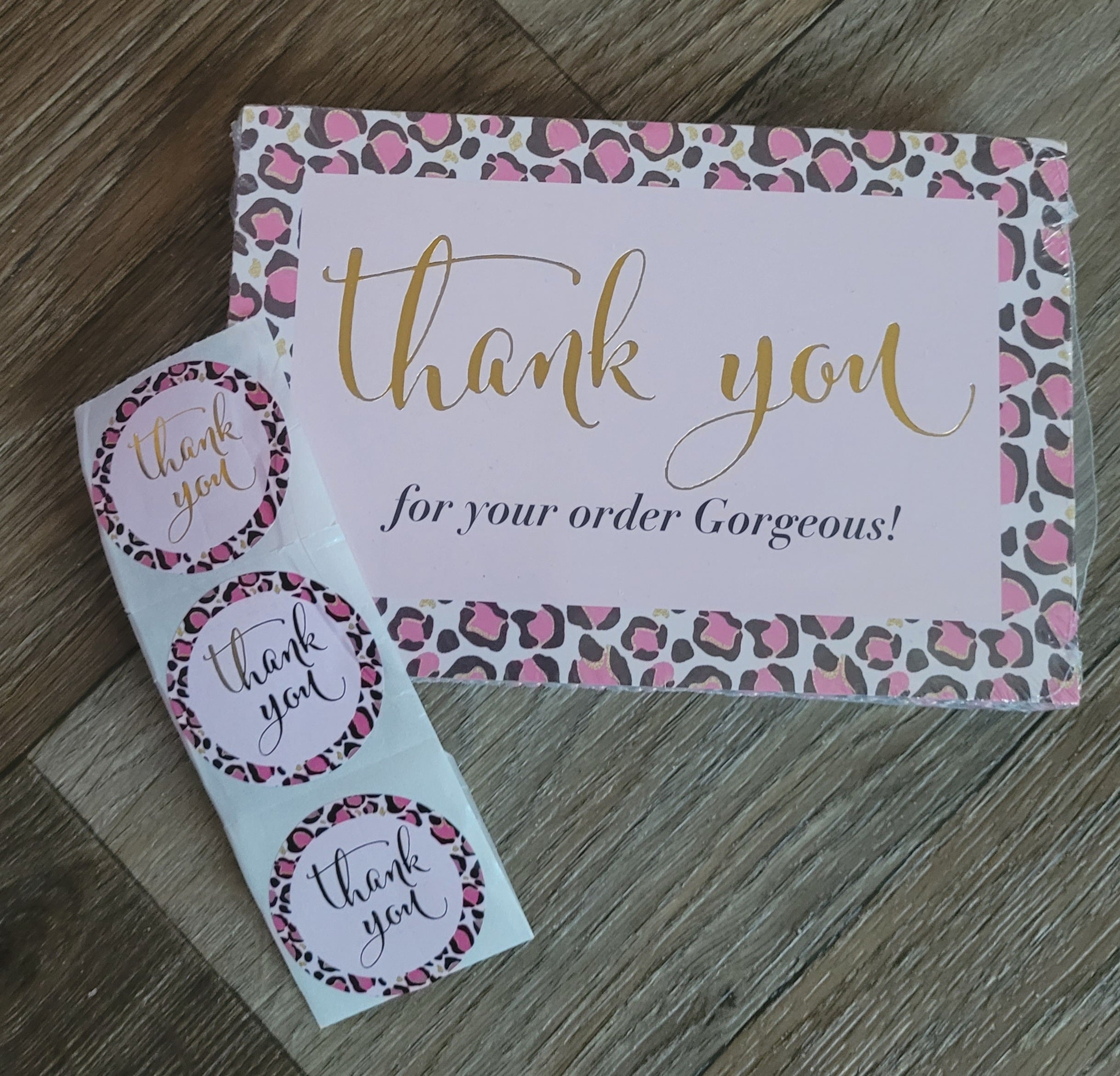 Set de Stickers/Tarjetas Leopard Pink