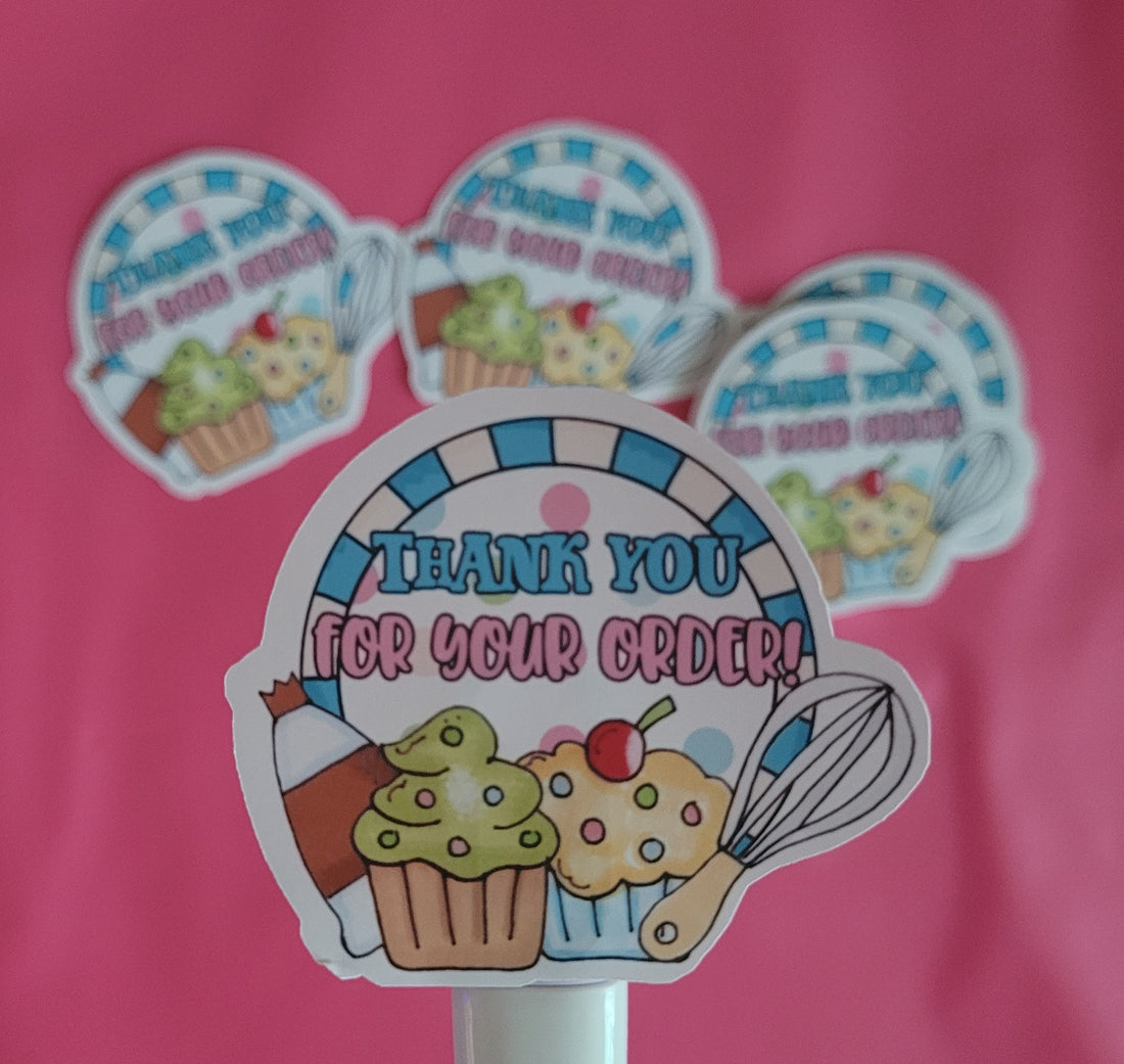 108 Sticker Die Cut Thank You Baked
