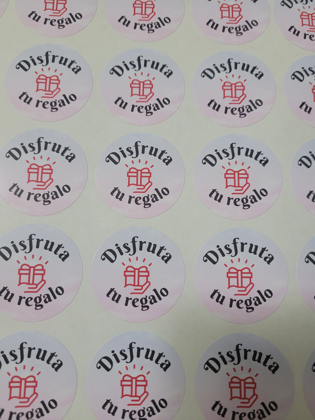 120 Sticker Prediseñado ALC Disfruta tu Regalo 1.5"