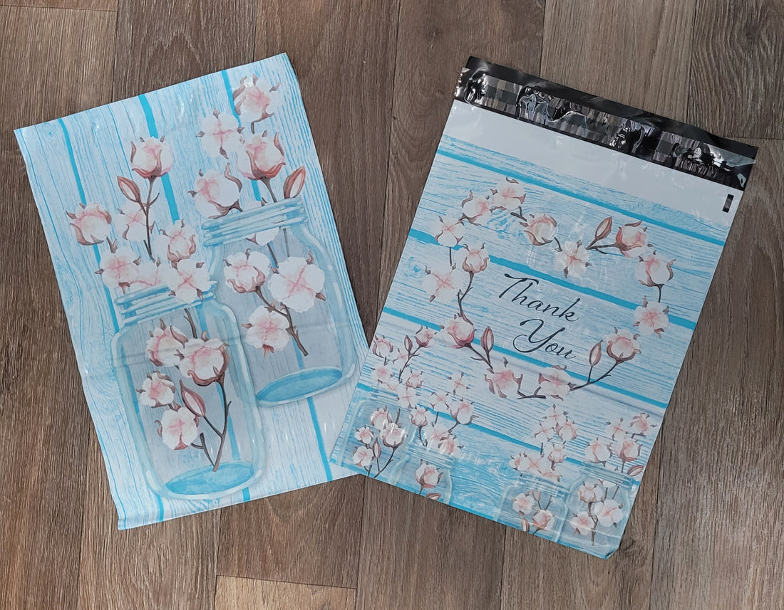 10x13 Bolsa de envio Floral Thank You