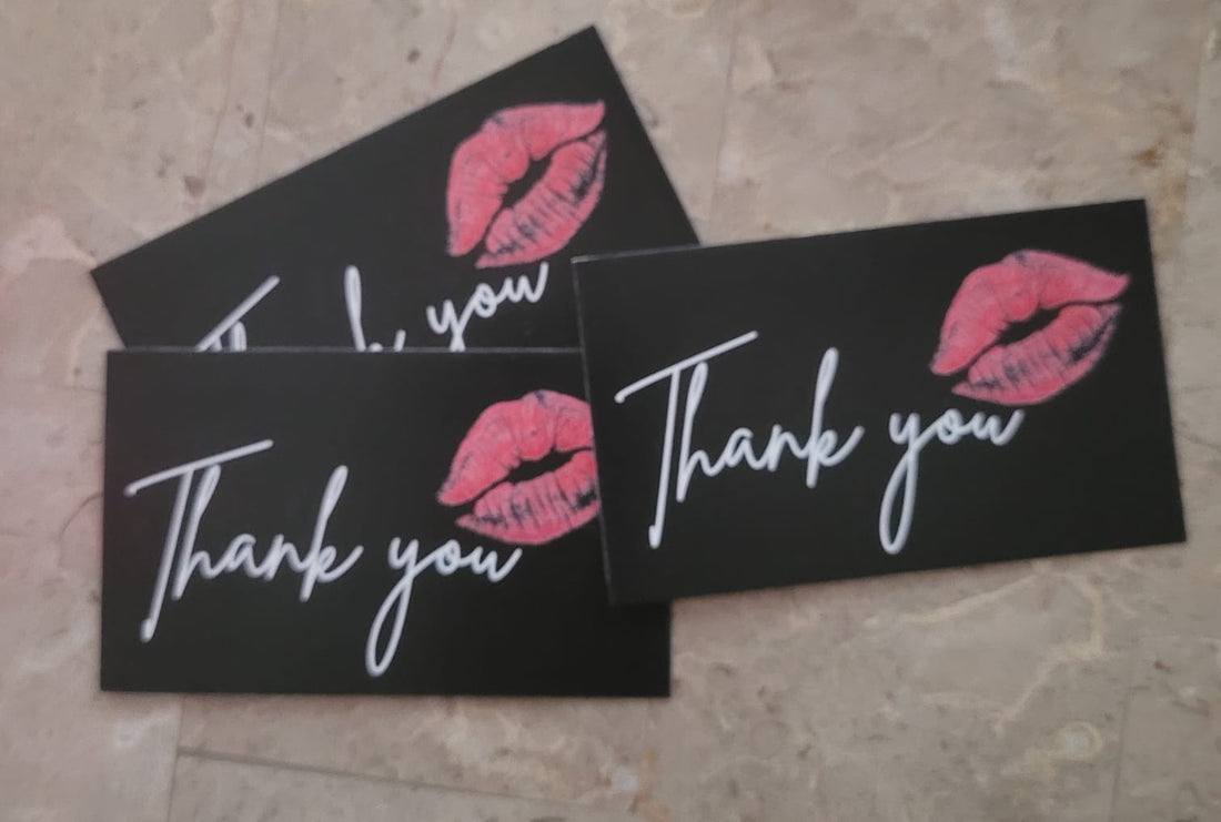 Tarjetas Agradecimiento Kiss Black
