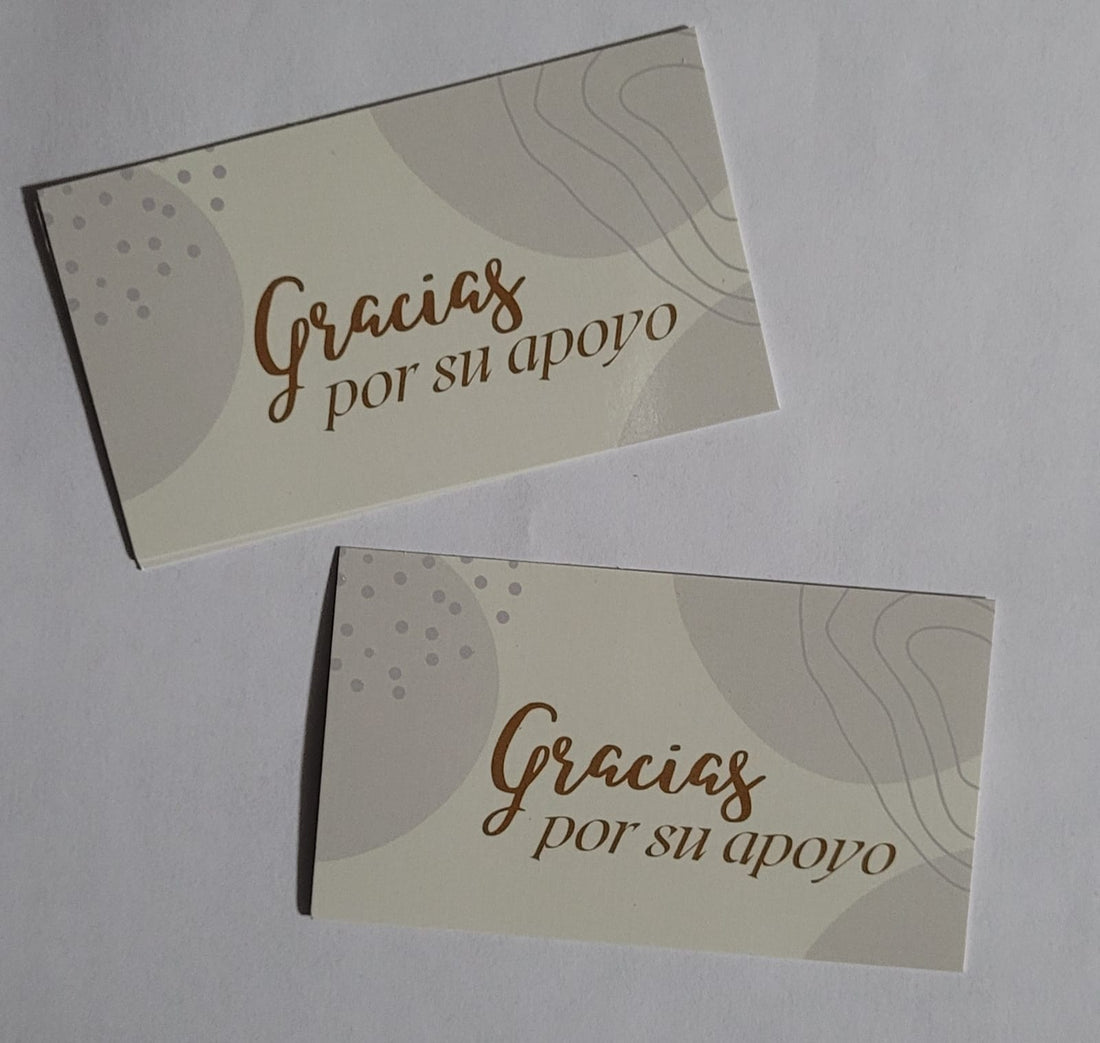 Tarjetas Agradecimiento Cream