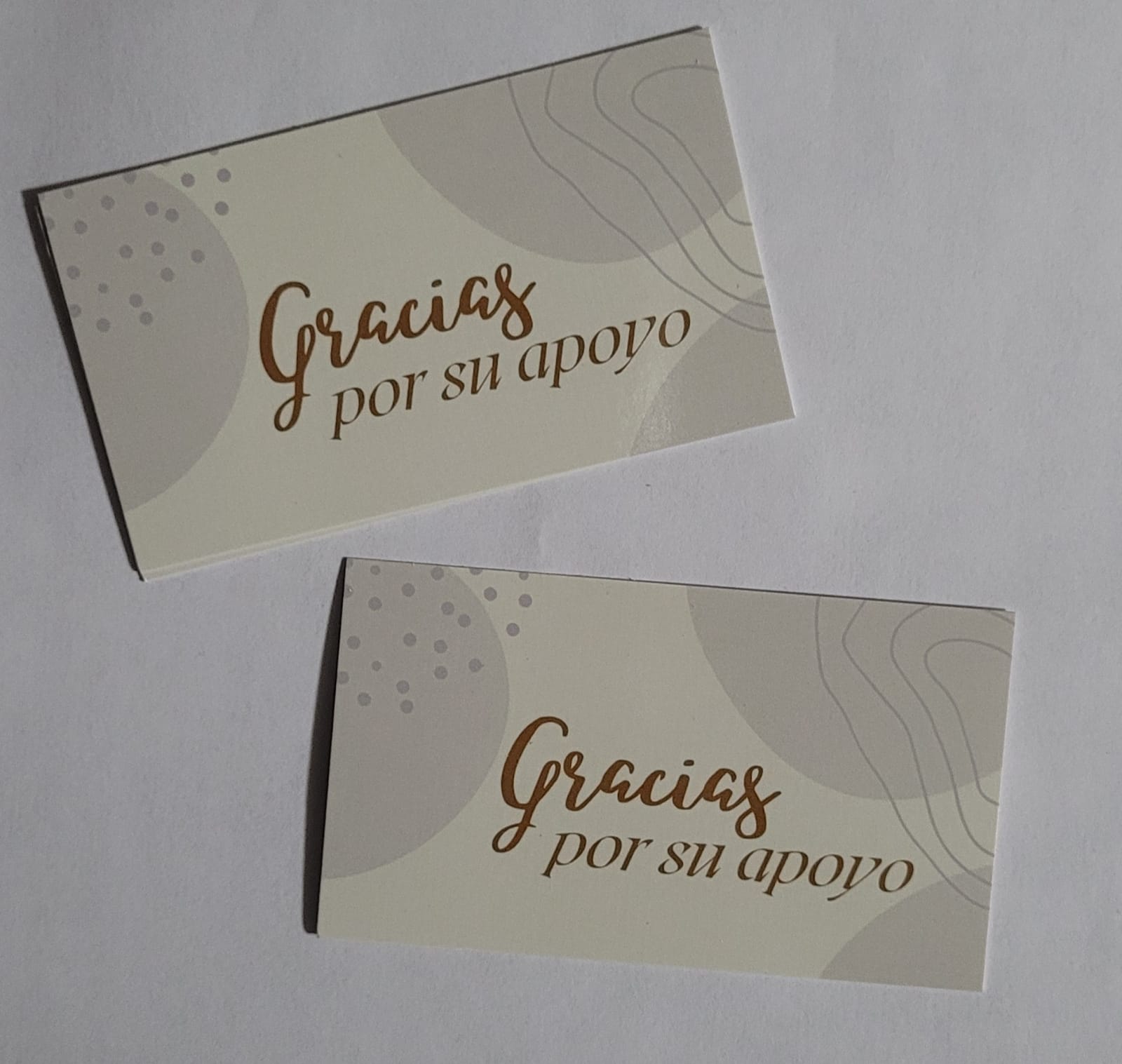 Tarjetas Agradecimiento Cream
