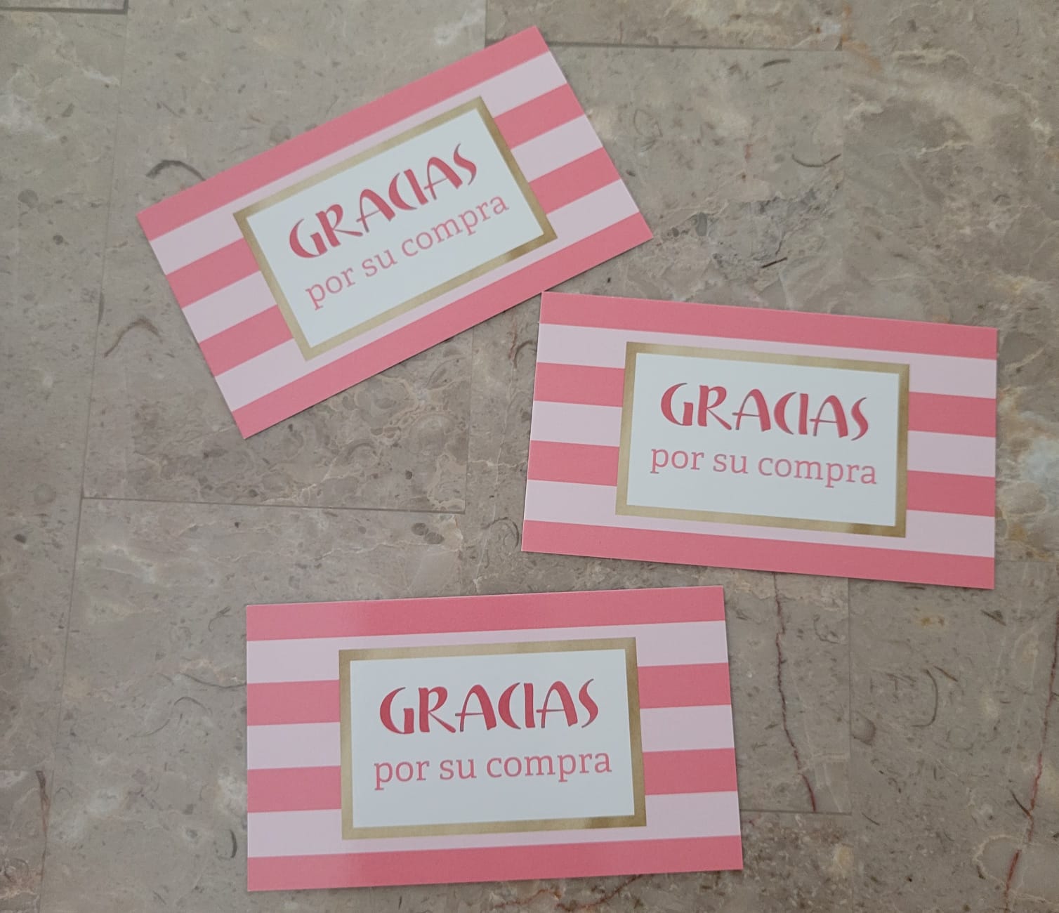 Tarjetas Agradecimiento Pink/Gold