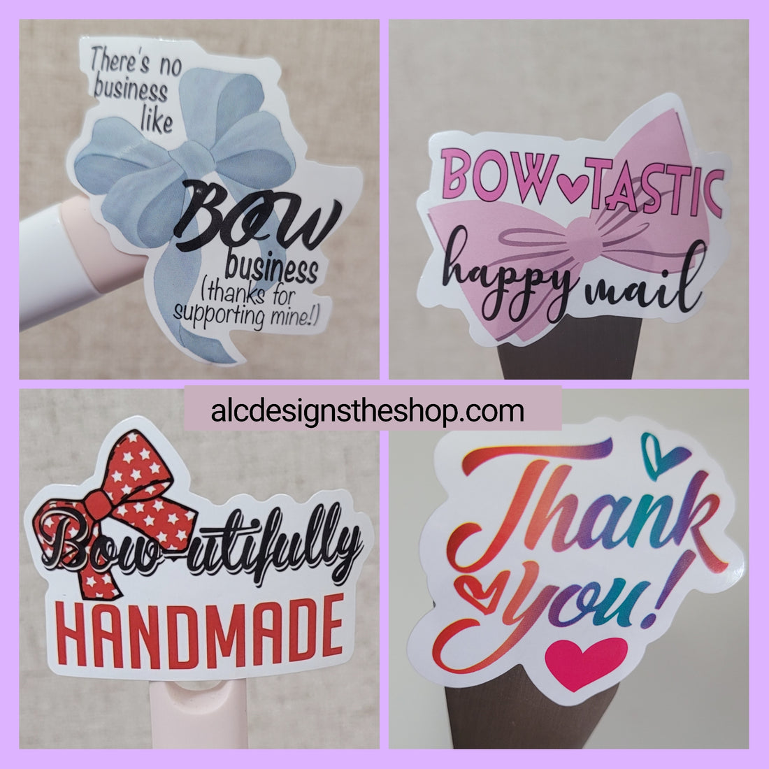 Set Stickers Die Cut 4 diseños Bow