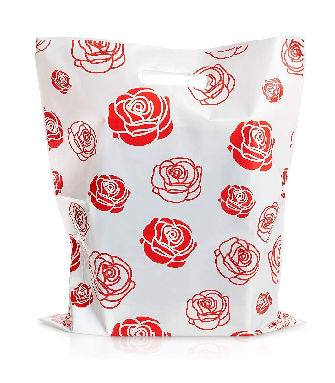 Bolsas de Entrega Directa 12 x15 Floral Red/White