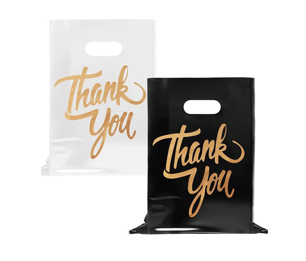 Set de 50 Bolsas de Entrega Directa 12 x15 Thank You Black/White