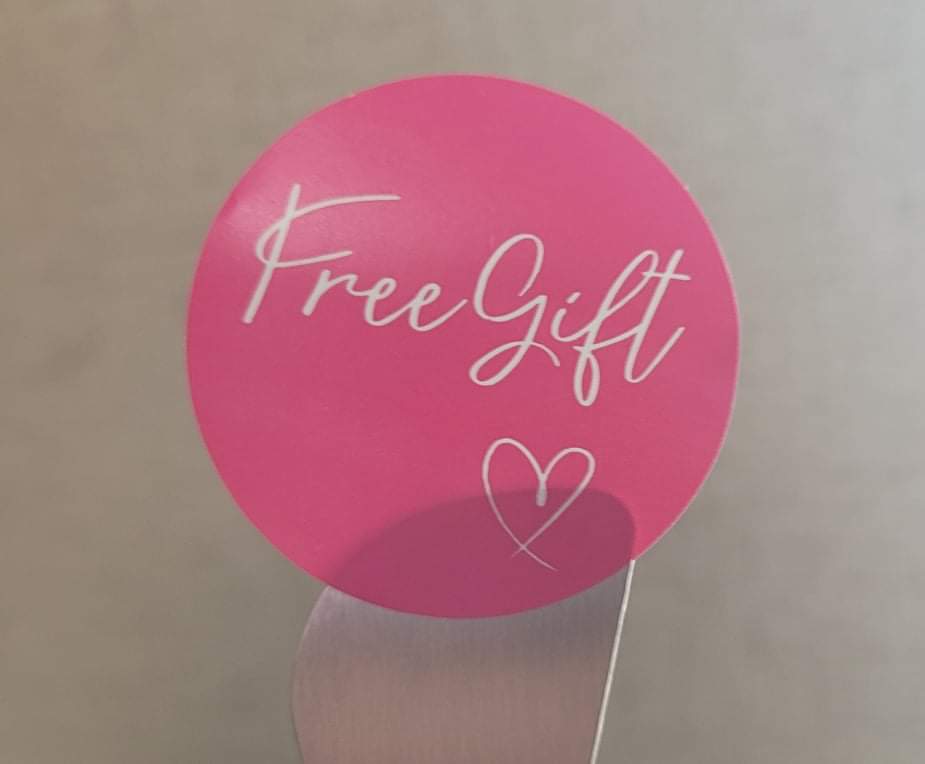 100 Sticker Prediseñado Free Gift Pink 1.5"