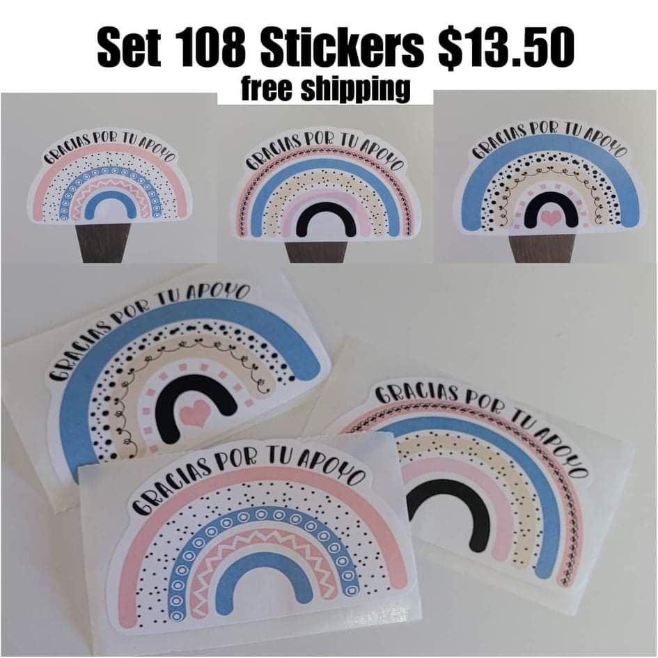 Set Stickers Rainbow 3 diseños