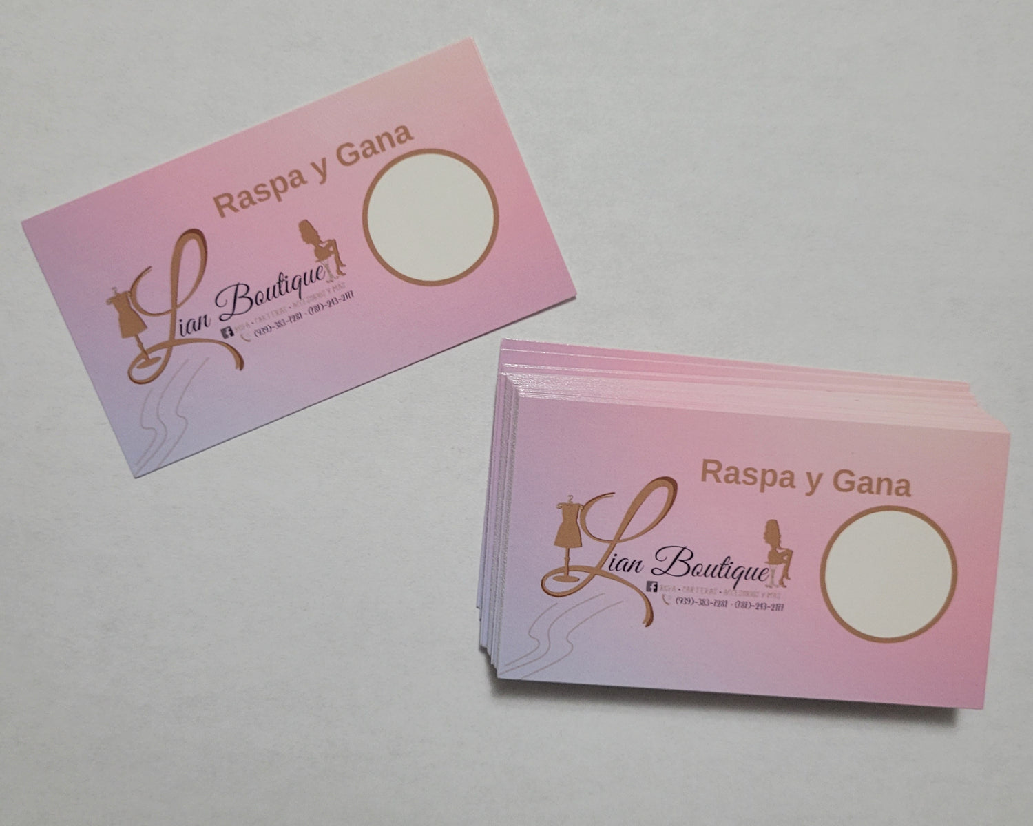 Raspa y gana personalizados Matte White