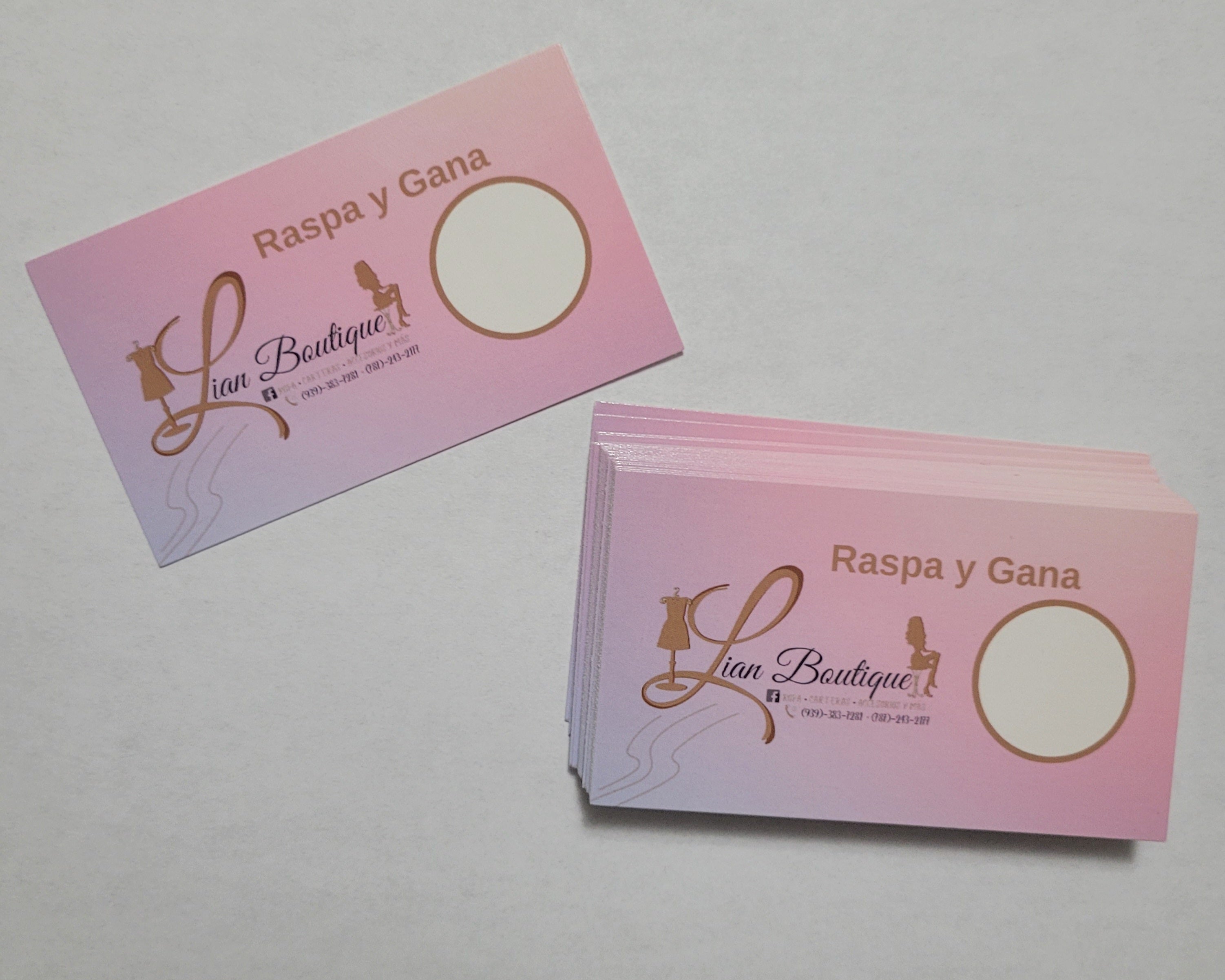 Raspa y gana personalizados Matte White