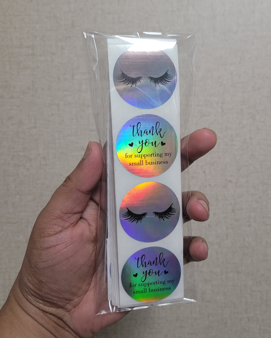 100 Sticker Prediseñado Circular 8 holographic 2 diseños