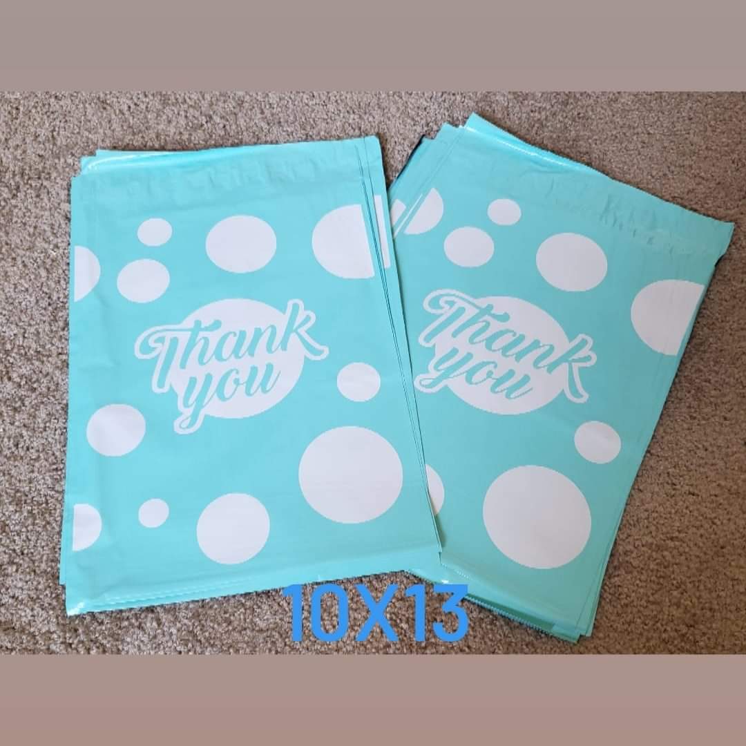 10x13 Bolsa de Envio Thank You Teal