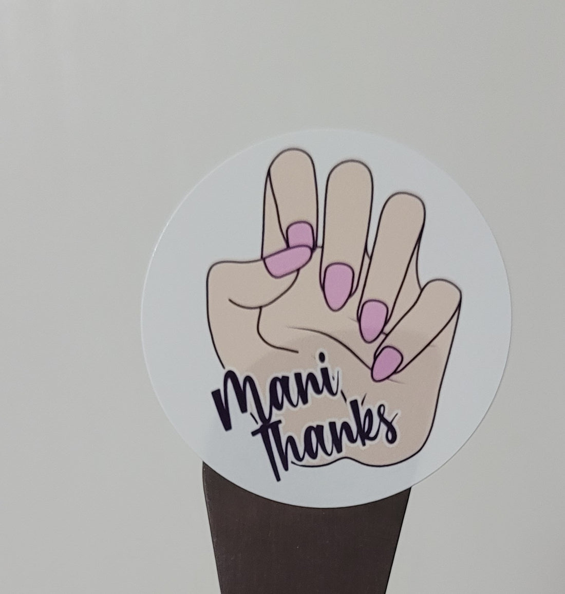 Stickers 1.5" Mani, Thanks