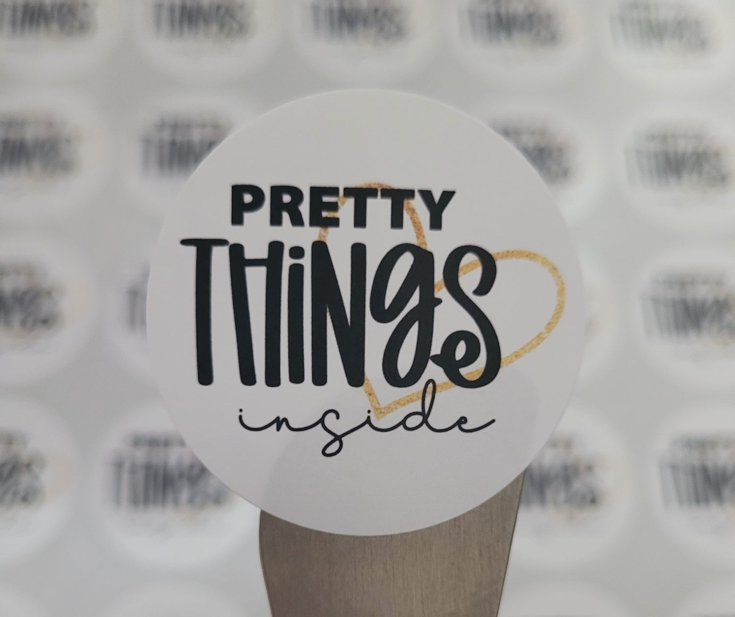 120 Stickers Prediseñado ALC  1.5&quot; Pretty things black/gold