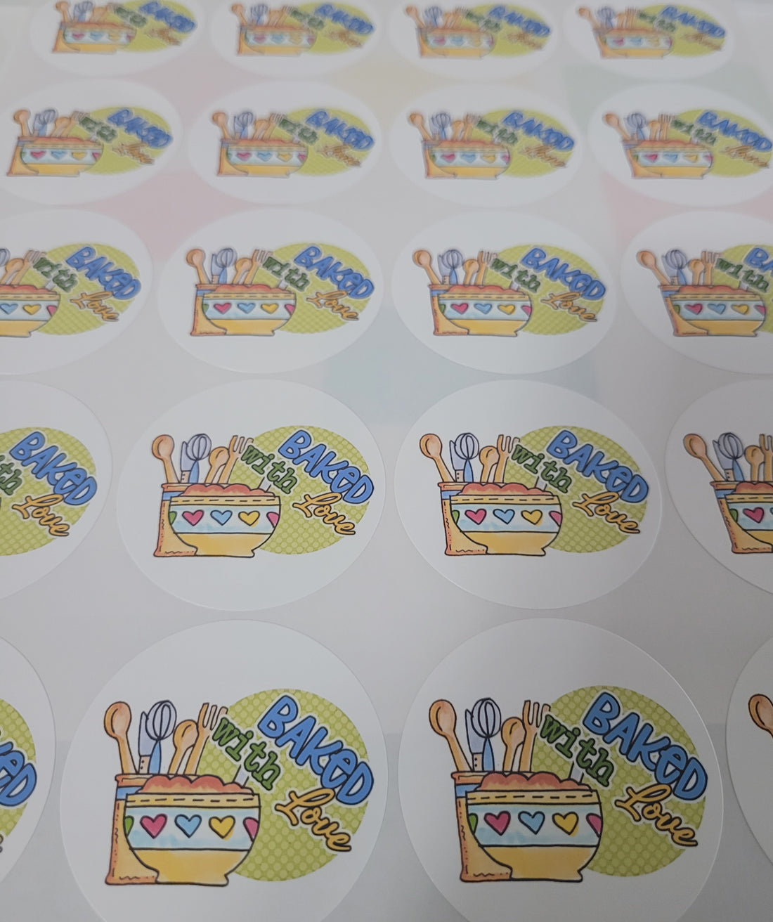100 Stickers 2&quot; Baked with Love 3