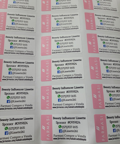 Stickers Personalizados Rectangular 2.37x1.25 Pulgadas