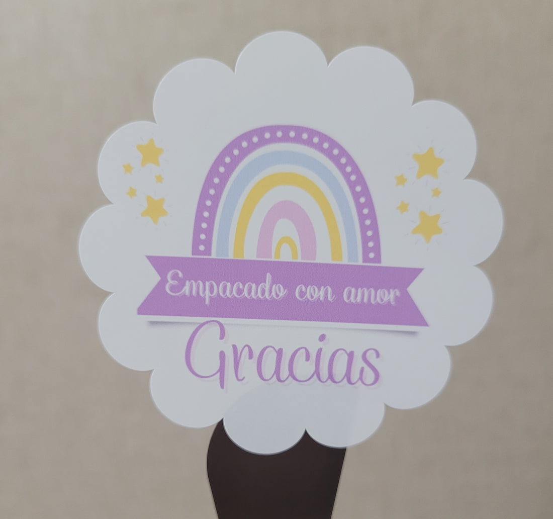 108 Sticker Prediseñado ALC Die Cut Rainbow