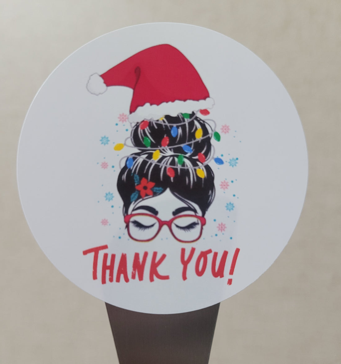 100 Stickers 2" Christmas Messy Bun