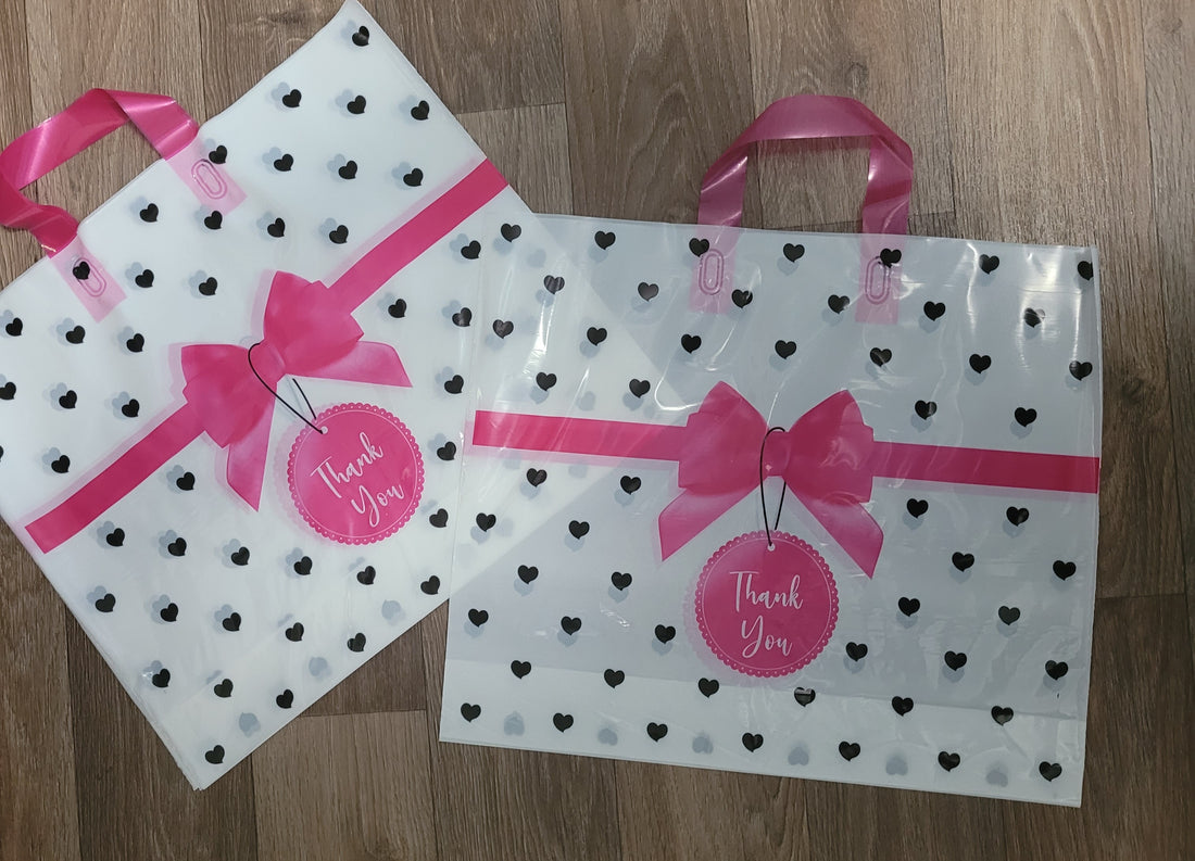 Bolsas de Entrega Directa 14x17 Dots Pink/Black