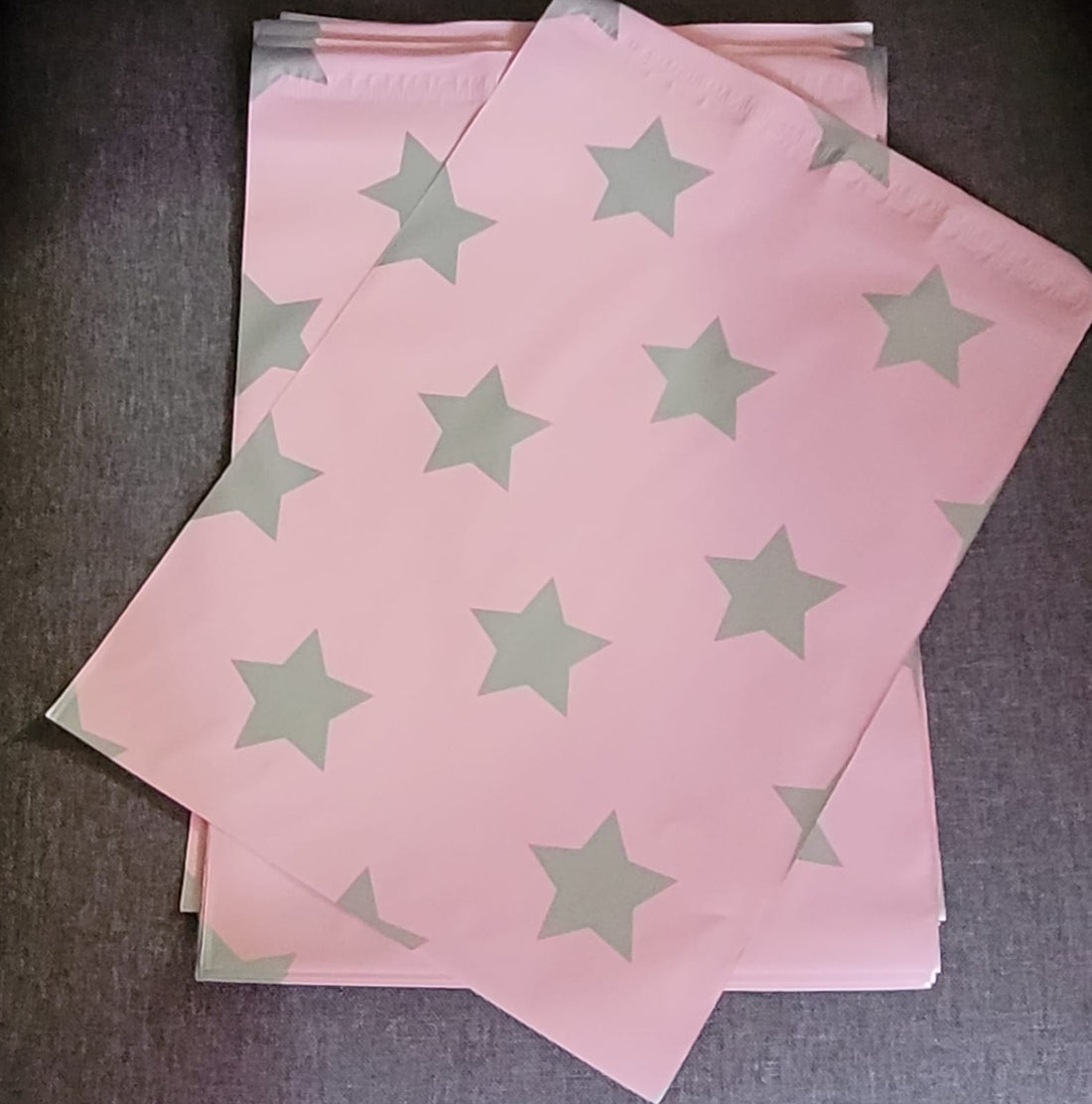 10x13 Bolsa de Envio Stars Silver Pink