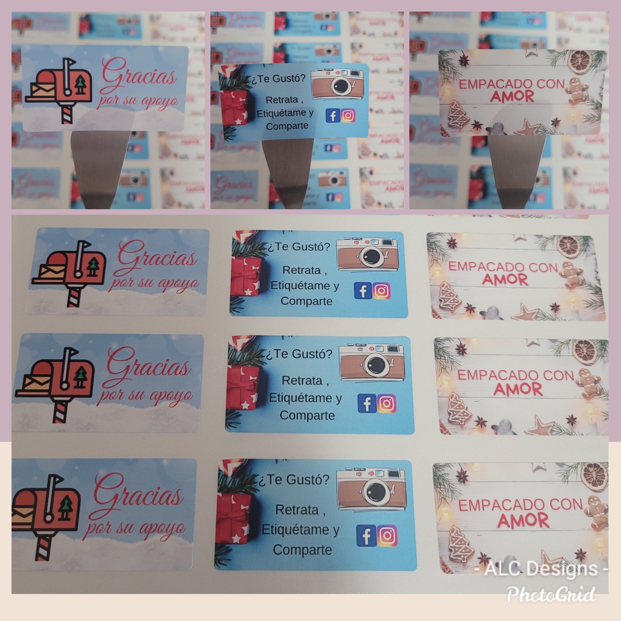 Set de Stickers 3 Diseños Rectangular  Christmas